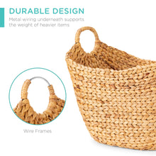 Load image into Gallery viewer, Vintage Hyacinth Storage Tote Basket, Organizer w/ Handles
