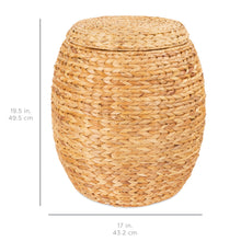 Load image into Gallery viewer, Vintage Hyacinth Storage Tote Basket, Organizer w/ Lid
