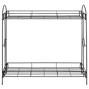 32in 2-Tier Metal Plant Stand Shelf