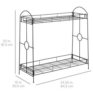 32in 2-Tier Metal Plant Stand Shelf