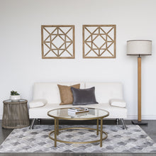 Load image into Gallery viewer, Round Tempered Glass Coffee Table w/ Steel Frame - 36in
