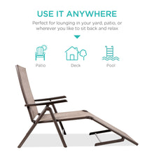 Load image into Gallery viewer, Set of 2 Outdoor Patio Chaise Recliner Lounge Chairs w/ Rust-Resistant Frame
