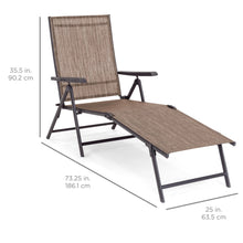 Load image into Gallery viewer, Set of 2 Outdoor Patio Chaise Recliner Lounge Chairs w/ Rust-Resistant Frame
