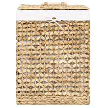 Load image into Gallery viewer, Water Hyacinth Woven Laundry Hamper Basket w/ Removable Liner, Lid
