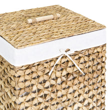 Load image into Gallery viewer, Water Hyacinth Woven Laundry Hamper Basket w/ Removable Liner, Lid
