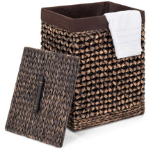 Load image into Gallery viewer, Water Hyacinth Woven Laundry Hamper Basket w/ Removable Liner, Lid
