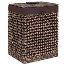 Load image into Gallery viewer, Water Hyacinth Woven Laundry Hamper Basket w/ Removable Liner, Lid
