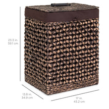 Load image into Gallery viewer, Water Hyacinth Woven Laundry Hamper Basket w/ Removable Liner, Lid
