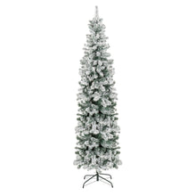 Load image into Gallery viewer, Snow Flocked Artificial Pencil Christmas Tree w/ Stand
