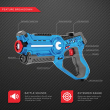 Load image into Gallery viewer, Set of 4 Infrared Laser Tag Blasters and Vests for Kids &amp; Adults
