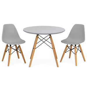 Kids Modern Dining Table Set w/ 2 Armless Chairs