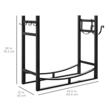 Load image into Gallery viewer, Firewood Log Storage Rack Accessory w/ Kindling Holder - Black

