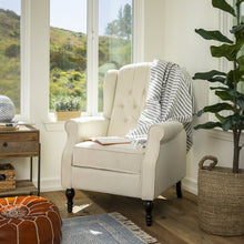 Load image into Gallery viewer, Tufted Upholstered Wingback Push Back Recliner Armchair w/ Nailhead Trim

