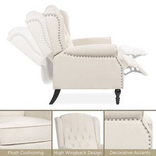 Load image into Gallery viewer, Tufted Upholstered Wingback Push Back Recliner Armchair w/ Nailhead Trim
