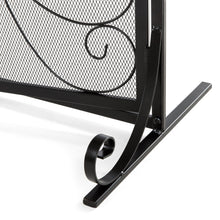 Load image into Gallery viewer, Single Panel 43x37in  Wrought Iron Mesh Fireplace Screen w/ Magnetic Doors
