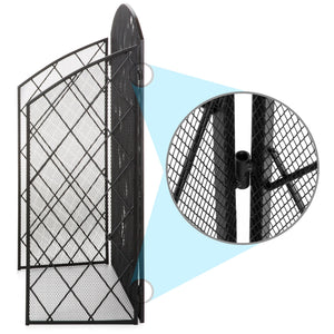 3-Panel 50x30in Wrought Iron Mesh Fireplace Screen Spark Guard Gate