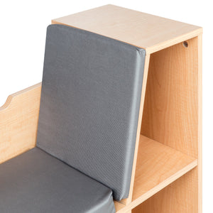 6-Cubbie Kids Bookcase Furniture Accent w/ Cushioned Reading Nook