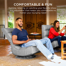 Load image into Gallery viewer, Folding Floor Gaming Chair w/ 360-Degree Swivel, 4 Adjustable Positions
