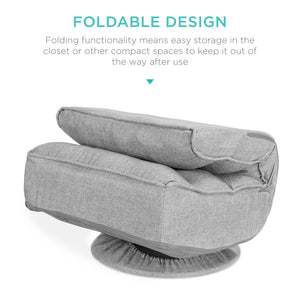 Folding Floor Gaming Chair w/ 360-Degree Swivel, 4 Adjustable Positions