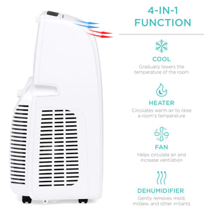 Portable 4-in-1 Air Conditioner & Heater w/ 14,000 BTU, Remote