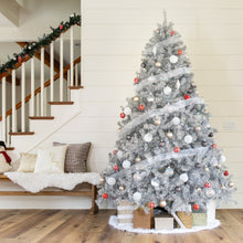 Load image into Gallery viewer, Silver Artificial Tinsel Christmas Tree w/ Foldable Stand
