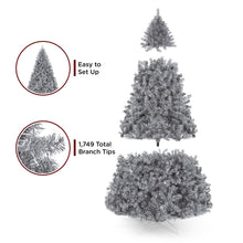 Load image into Gallery viewer, Silver Artificial Tinsel Christmas Tree w/ Foldable Stand
