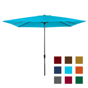 8x11ft Rectangular Patio Umbrella w/ Easy Crank, UV-Resistant Fabric