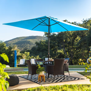 8x11ft Rectangular Patio Umbrella w/ Easy Crank, UV-Resistant Fabric
