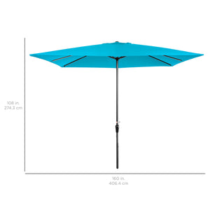 8x11ft Rectangular Patio Umbrella w/ Easy Crank, UV-Resistant Fabric