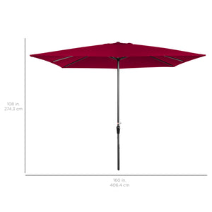 8x11ft Rectangular Patio Umbrella w/ Easy Crank, UV-Resistant Fabric
