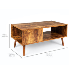 Load image into Gallery viewer, Wooden Mid-Century Modern Retro  Coffee Accent Table w/ Open Storage Shelf
