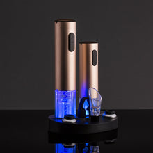 Load image into Gallery viewer, Electric Stainless Steel Wine Opener Set w/ Aerator, Foil Cutter, Charger
