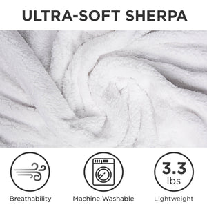Electric Heated Reversible Sherpa Blanket w/ 3 Heat Settings, Auto Shut Off
