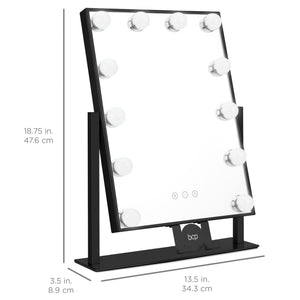 Hollywood Makeup Vanity Mirror w/ Smart Touch, Phone Holder, 12 LED Lights