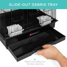 Load image into Gallery viewer, Indoor Outdoor Iron Birdcage w/ Removable Tray, 4 Feeders, 2 Toys - 36in
