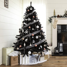 Load image into Gallery viewer, Black Artificial Christmas Tree w/ Easy Assembly, Foldable Metal Stand
