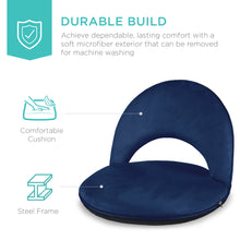 Load image into Gallery viewer, Multipurpose Adjustable Floor Chair w/ Machine-Washable Microfiber Cover
