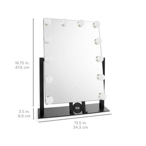Hollywood Vanity Mirror w/ Bluetooth Speakers, 3 Color Temps, Phone Stand