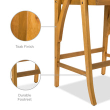 Load image into Gallery viewer, Set of 2 Outdoor Acacia Wood Bar Stools Chairs w/ Weather-Resistant Cushions
