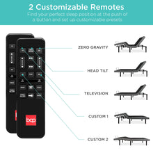 Load image into Gallery viewer, Split King Size Adjustable Bed Base with Massage, Remote, USB Ports
