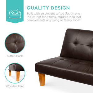 Convertible Lounge Futon Sofa Bed w/ Adjustable Back, Tufted Design