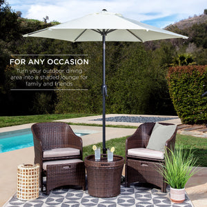 7.5ft Outdoor Market Patio Umbrella w/ Push Button Tilt, Crank Lift