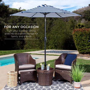7.5ft Outdoor Market Patio Umbrella w/ Push Button Tilt, Crank Lift