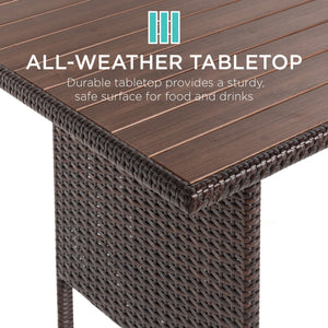 7-Seater Conversational Wicker Dining Table, Outdoor Patio Furniture Set