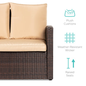 7-Seater Conversational Wicker Dining Table, Outdoor Patio Furniture Set